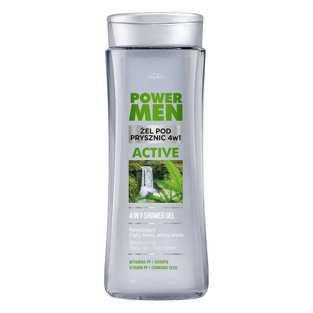 POWER MEN Żel pod prysznic 4w1 ACTIVE dla mężczyzn konopie i wit. PP 300ml PL,GB,SK,HU,RU (Zdjęcie 1)