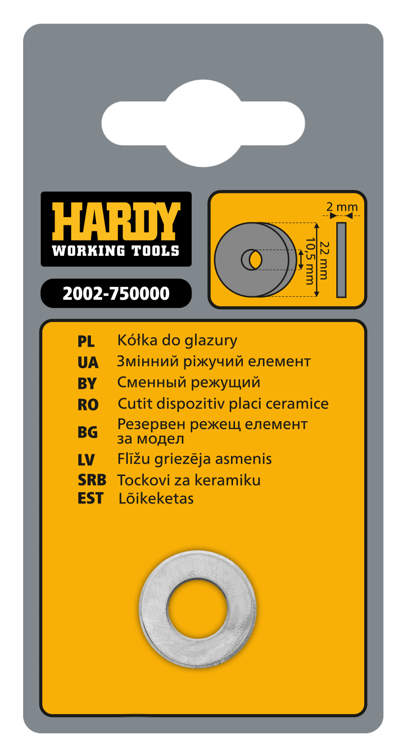 Hardy ostrze do gilotyny do cięcia glazury *75*, 22x10,5x2 mm, opakowanie blister