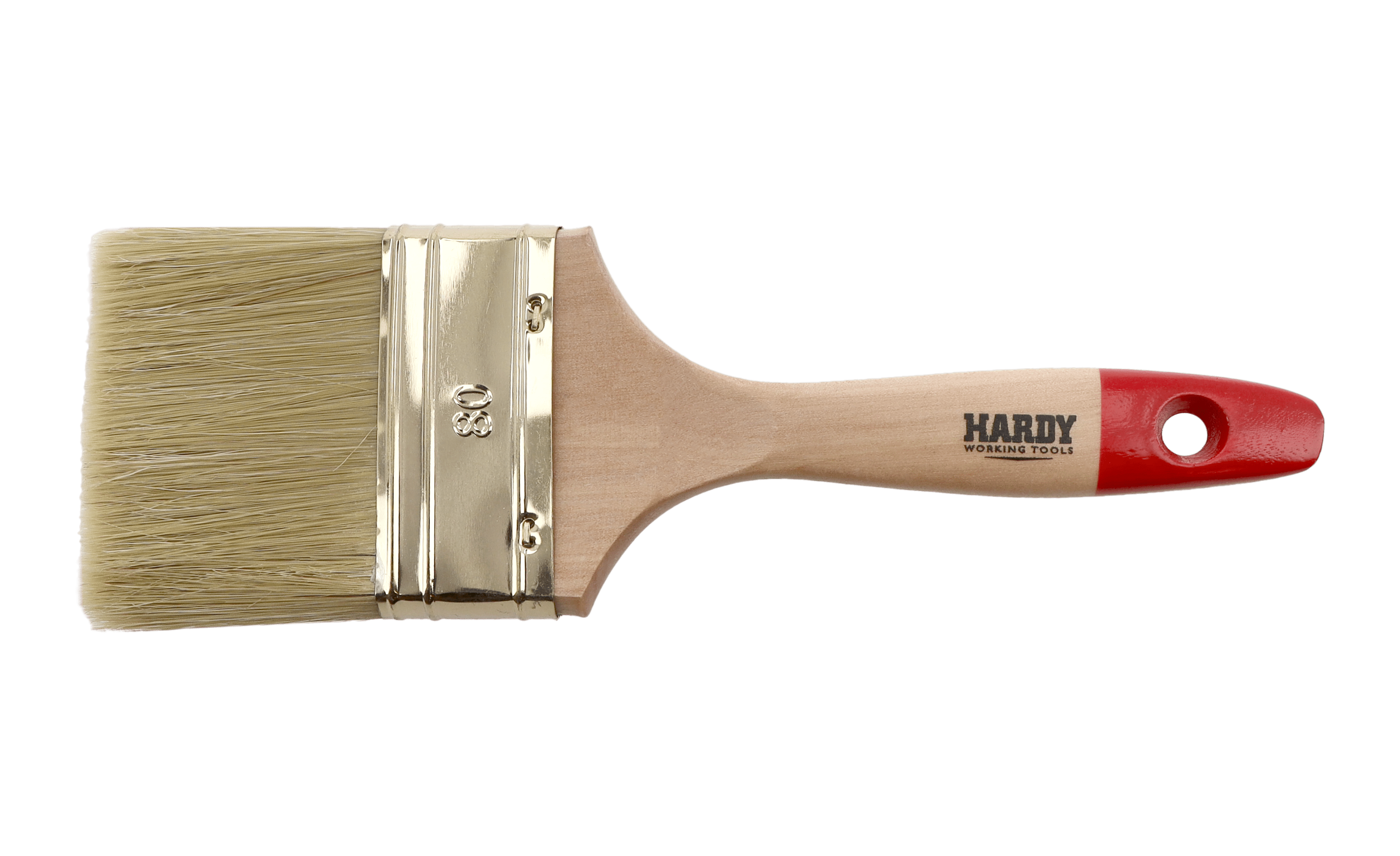 Hardy pędzel płaski 80 mm, seria *52*, mieszanka szczeciny i włosia syntetycznego Naturmix, uchwyt drewniany