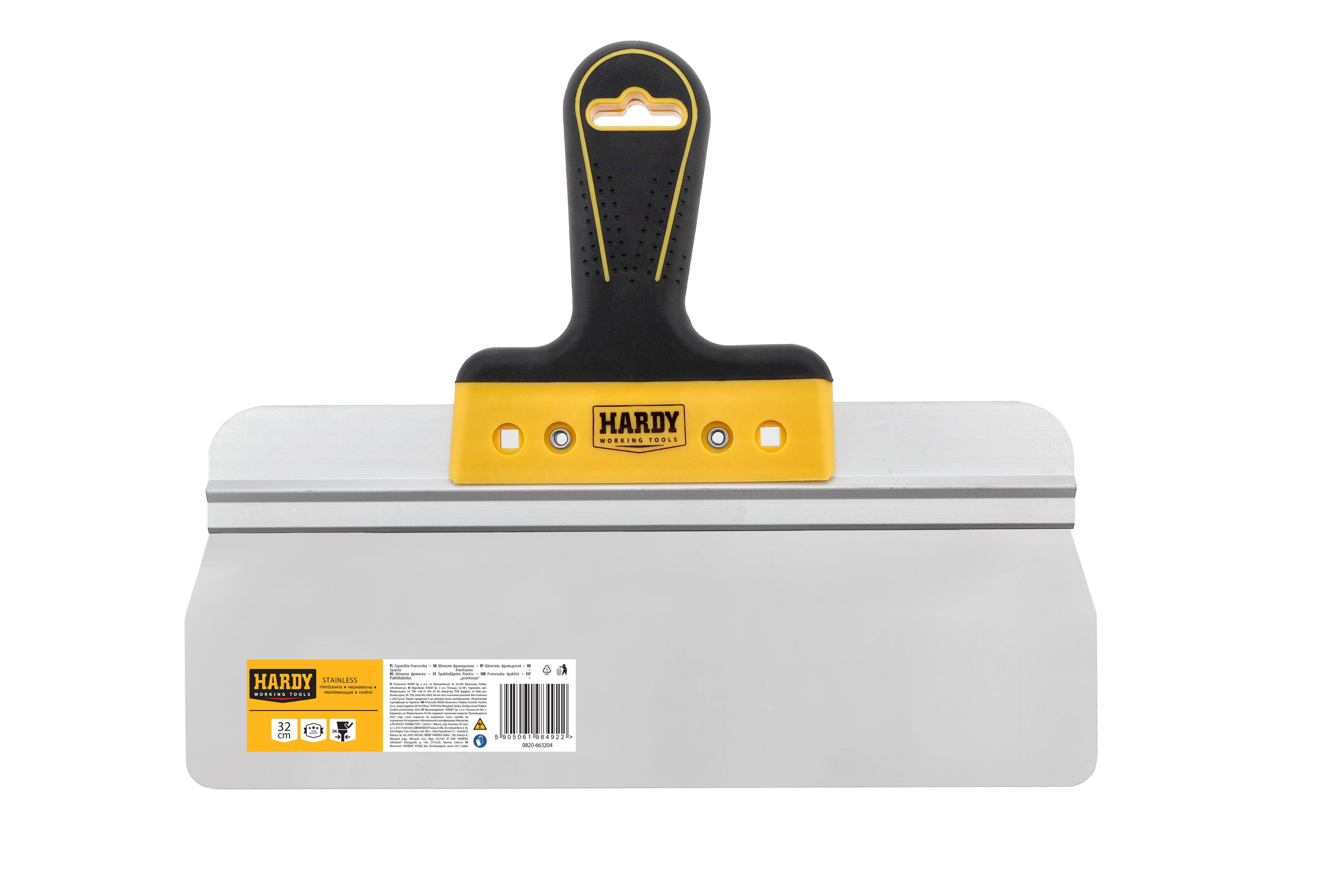 Hardy szpachla powierzchniowa (elewacyjna) seria *66*, szer. 32 cm, rączka 2K