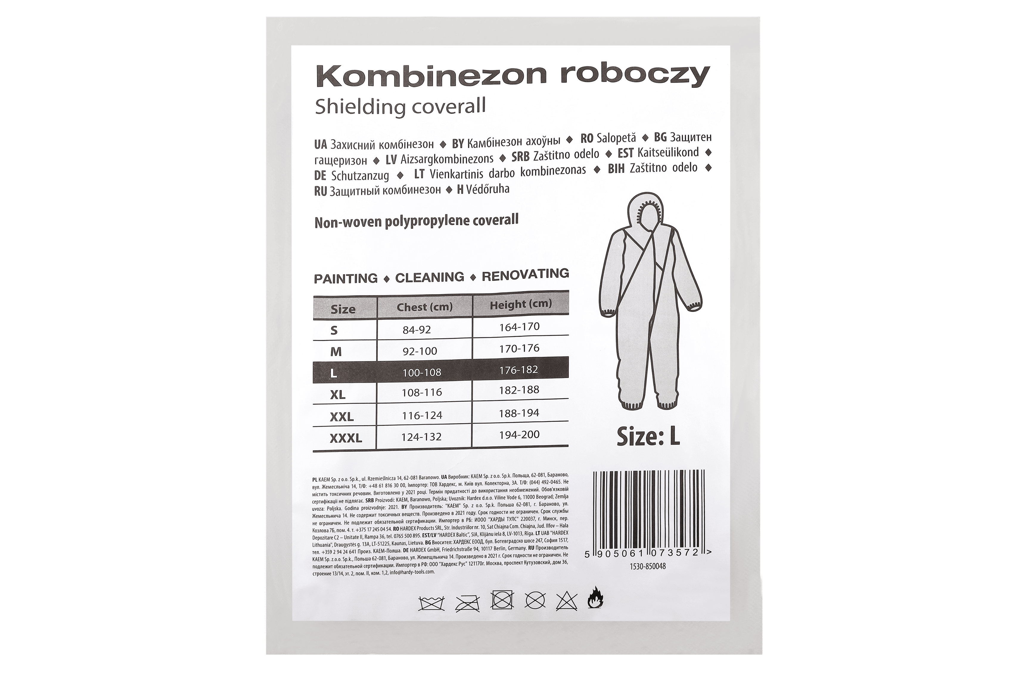 Hardy kombinezon jednorazowy seria *85*, rozmiar L