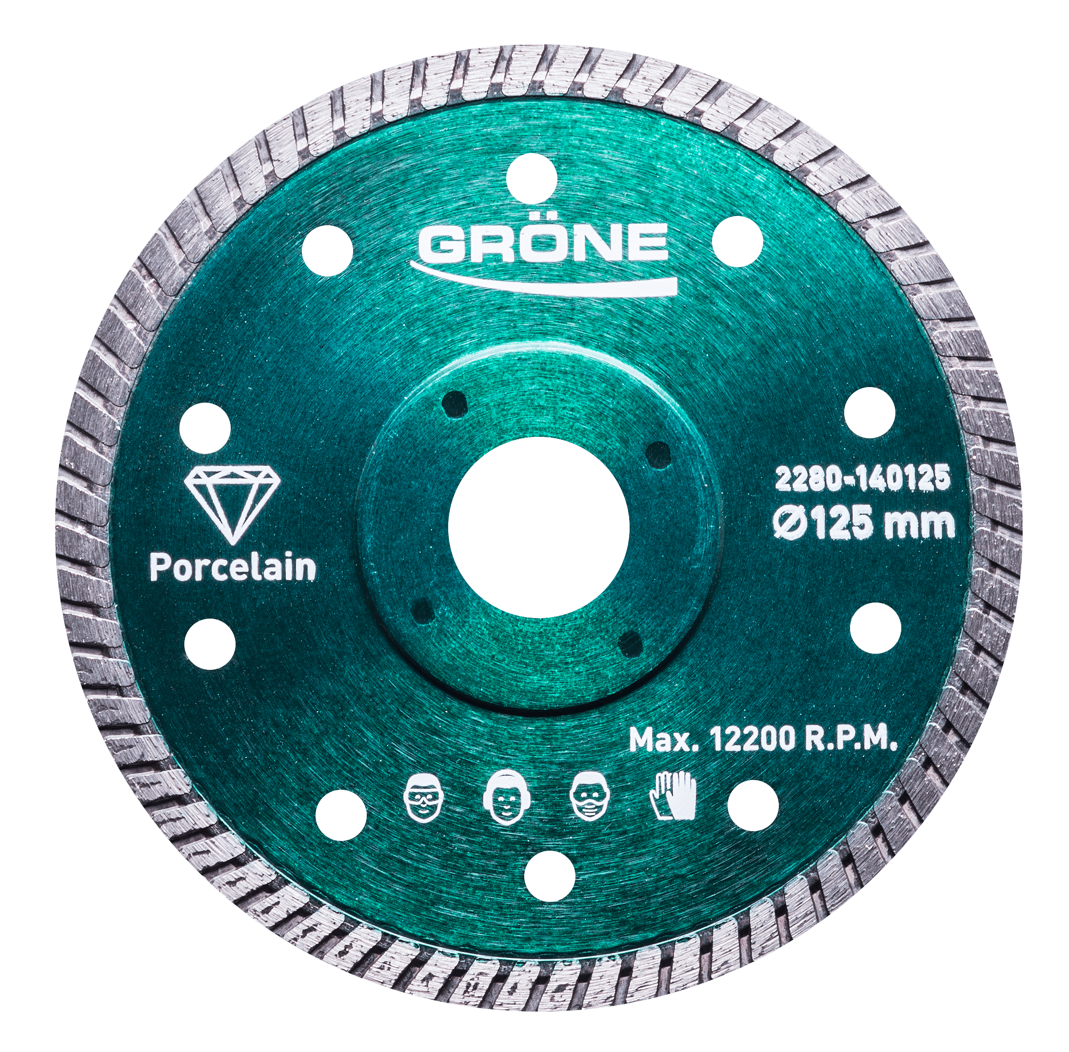 Gröne tarcza diamentowa śr. 125 x 22,23 mm krawędź Turbo ukośna