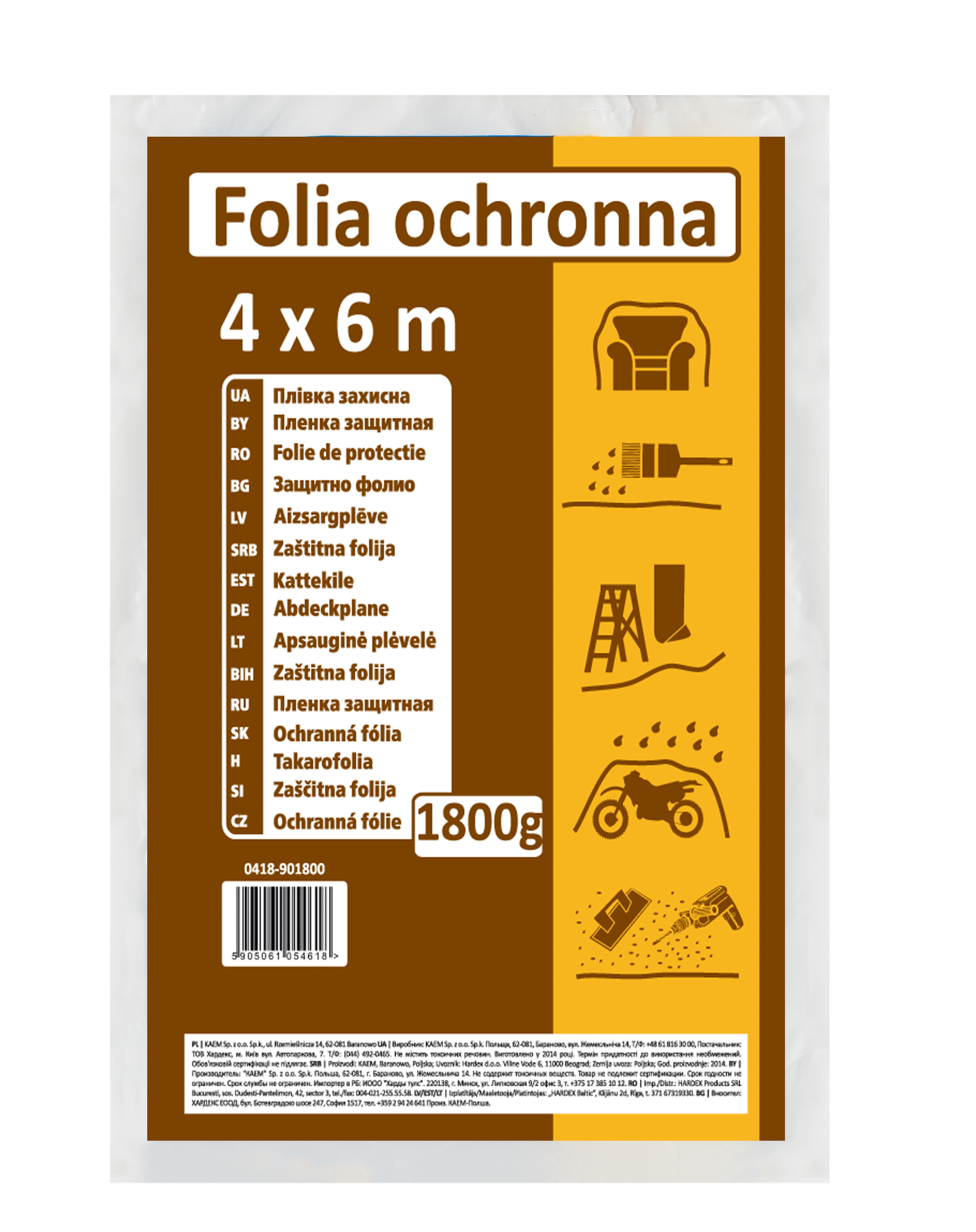 Folia budowlana LDPE regranulat, 4 x 6 m