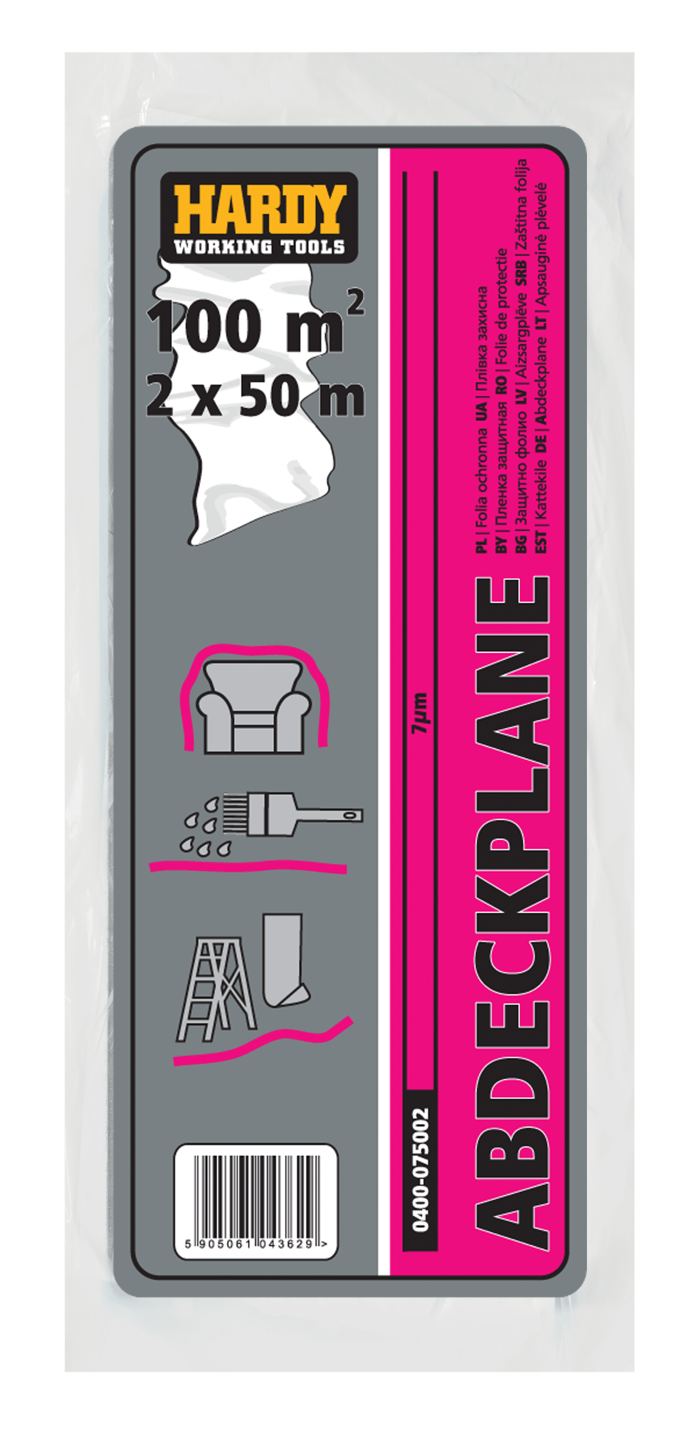 Folia ochronna HDPE 2 x 50 m, gr. 0,007 mm