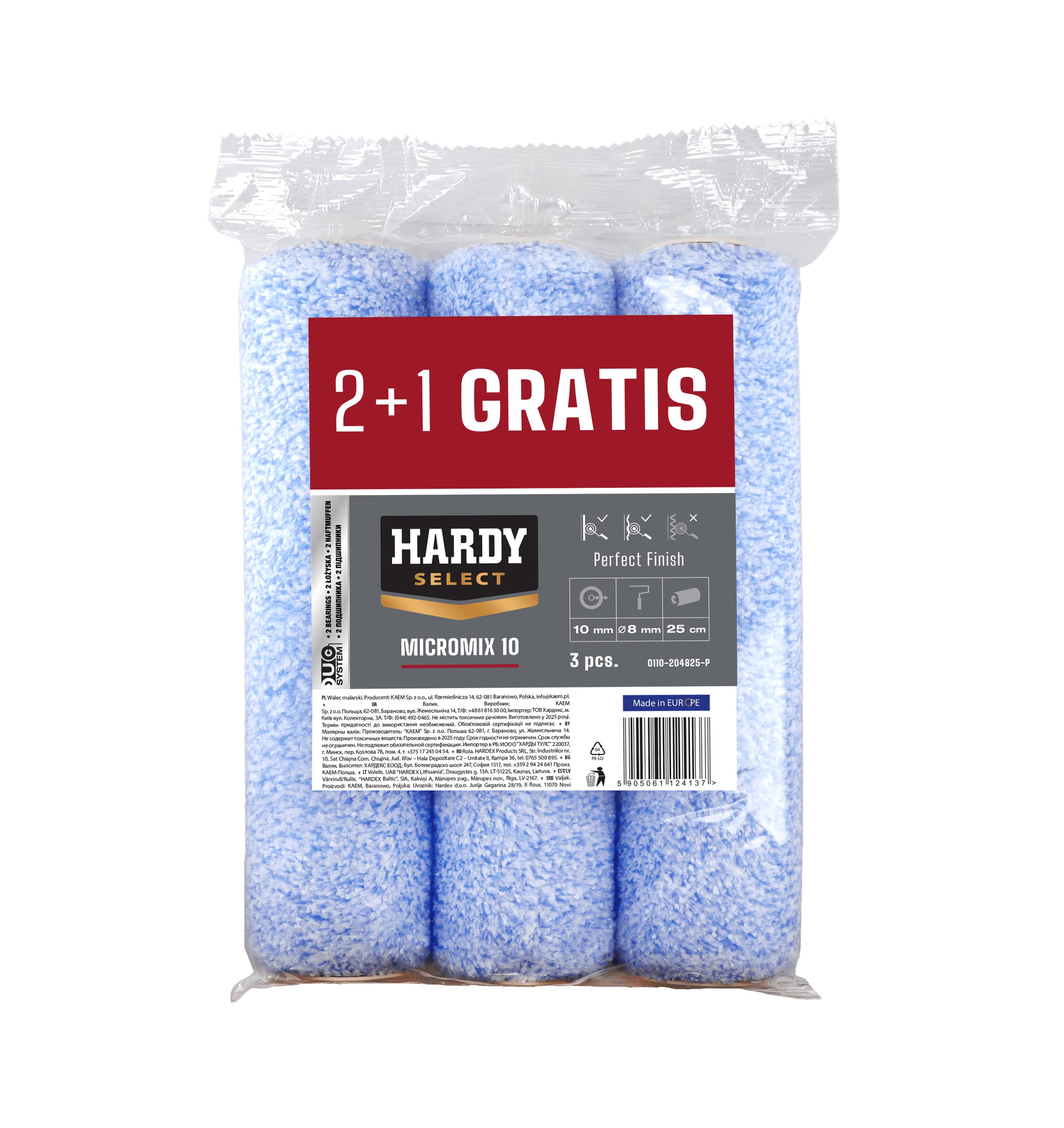 Hardy Select wałek malarski MicroMix szer. 25 cm, wys. runa 10 mm, promocja 2+1