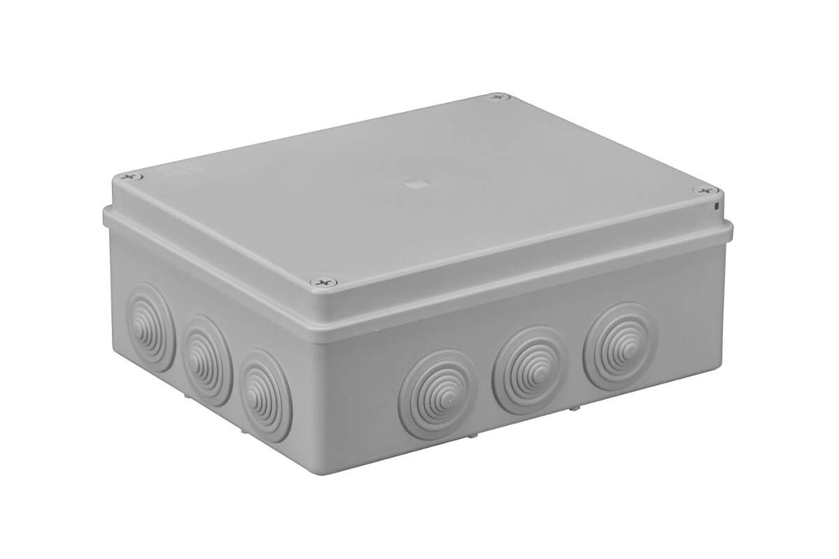 PUSZKA NT W=240mm S=190mm G=90mm IP65 ABS SZARY BEZHALOGENOWA Z DŁAWIKAMI MEMBRANOWYMI