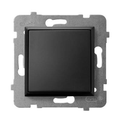 MECHANIZM ŁĄCZNIKA PT POJEDYNCZY 10A CZARNY METALIK Z KLAWISZEM IP20