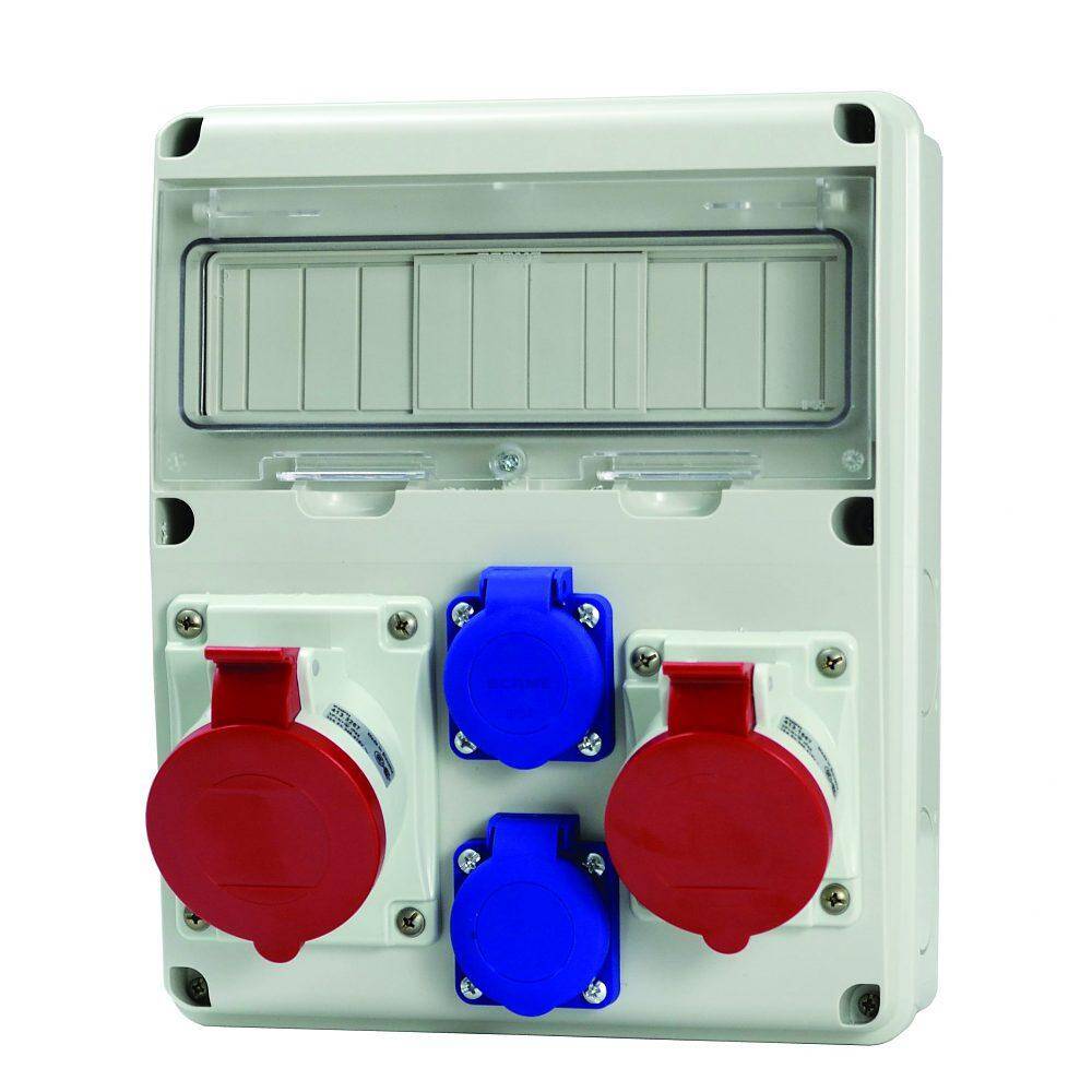 ROZDZIELNICA NT 11MOD 1x 32A 5P 400V AC 1x 16A 5P 400V AC 2x 16A 230V IP 54