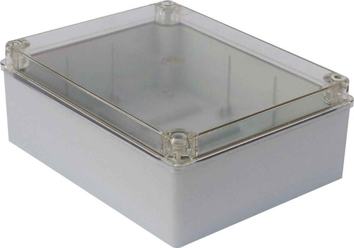 PUSZKA NT W=240mm S=190mm G=90mm IP56 ABS SZARY BEZHALOGENOWA POKRYWA PRZEZROCZYSTA