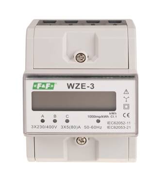 LICZNIK ENERGII CZYNNEJ 4,5MOD 3FAZ. 230/400V 5/80A TS-35 IMPULSOWY