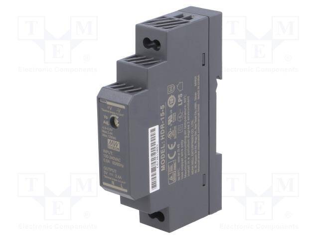 ZASILACZ IMPULSOWY 12W; 5VDC; 4,5÷5,5VDC; 2,4A; 85÷264VAC