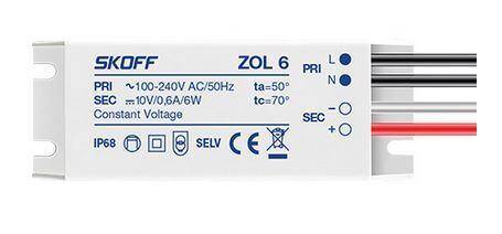 ZASILACZ ELEKTRONICZNY DO LED 100-240V AC/10V DC 6W IP68