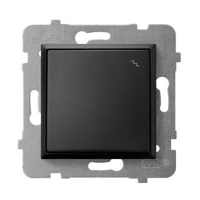 MECHANIZM ŁĄCZNIKA PT SCHODOWY 10A CZARNY METALIK Z KLAWISZEM IP20