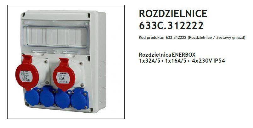 ROZDZIELNICA NT 11MOD 1X16A 5P 400V AC 1X 32A 5P 400V AC 4X 230V IP54