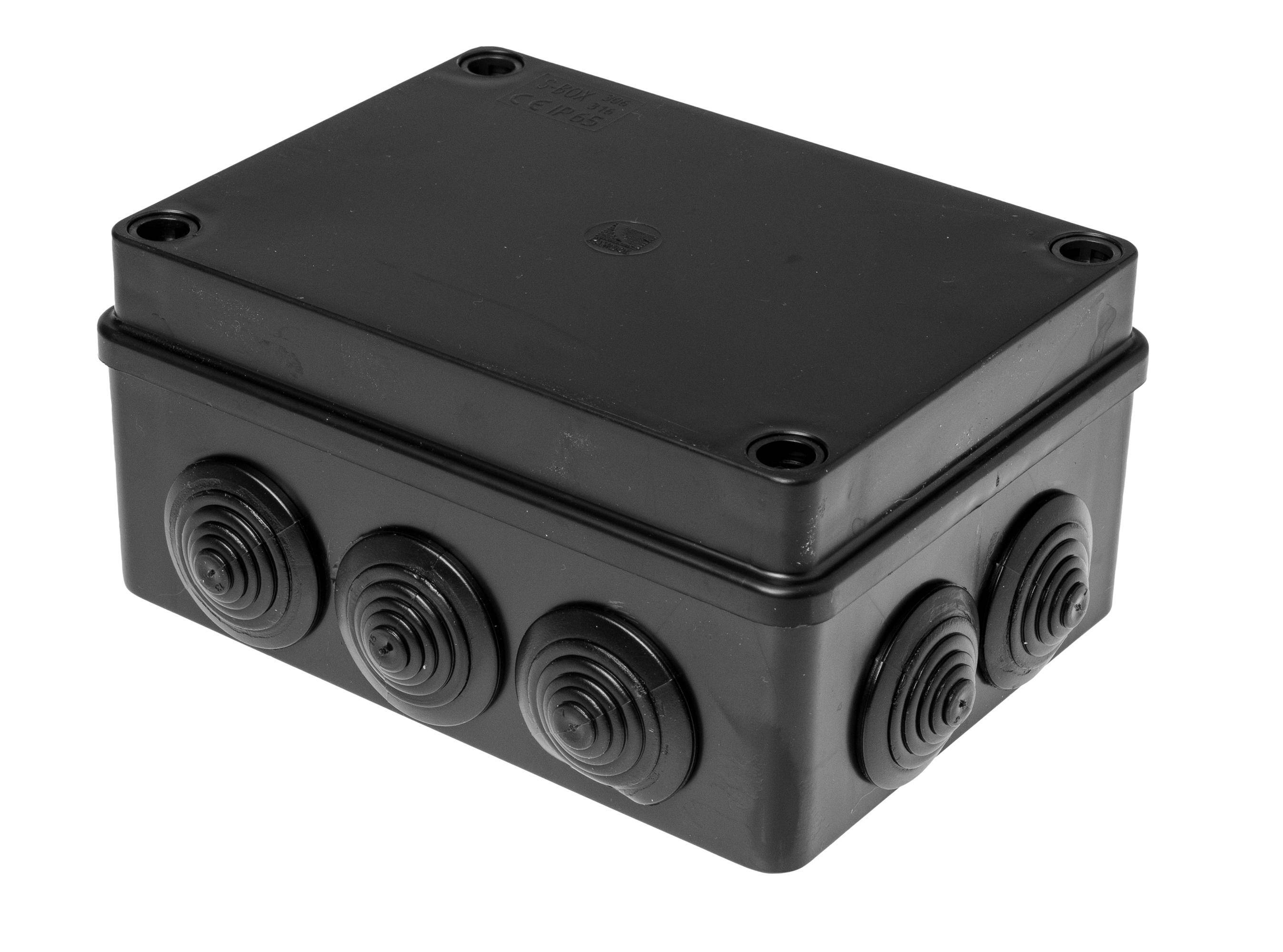 PUSZKA NT W=150mm S=110mm G=70mm IP65 ABS CZARNY BEZHALOGENOWA Z DŁAWIKAMI MEMBRANOWYMI ODPORNA NA UV