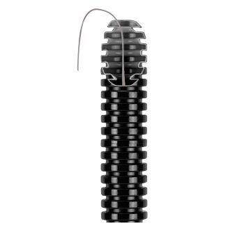 RURA ELASTYCZNA KARBOWANA FI20/15,0mm PCV CZARNY 750N Z PILOTEM OPK.100mb