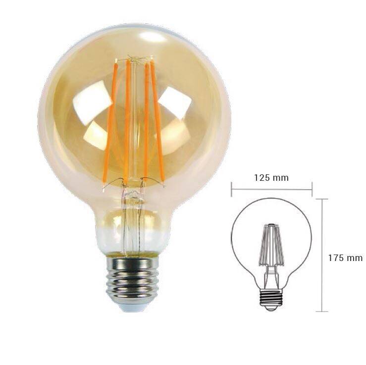 LAMPA LED FILAMENT GLOB G125 6W 360 ST. E27 230V 2700K 550 lm