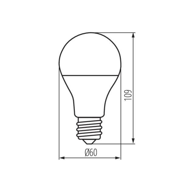 LAMPA LED SMD GLS A60 9,5W 360 ST. E27 230V 4000K 1050 lm klasa E