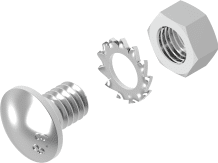 ŚRUBA Z ŁBEM GRZYBKOWYM (KPL.) M8 L=14mm STAL OCYNK PŁATKOWY /opk=100szt.