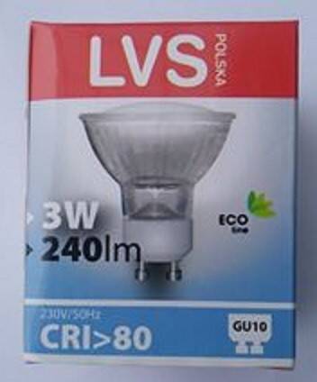 LAMPA LED SMD MR-16 3W 180 ST. GU10 230V 6500K 240 lm