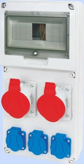 ROZDZIELNICA STACJONARNA 8 MOD 2XGN 32A 5P 3XGN 16A 2P+Z IP54