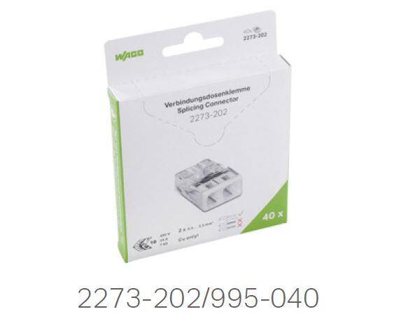 ZŁĄCZKA INSTALACYJNA 2x 2,5 PRZEZROCZYSTA/BIAŁA BLISTER/40SZT