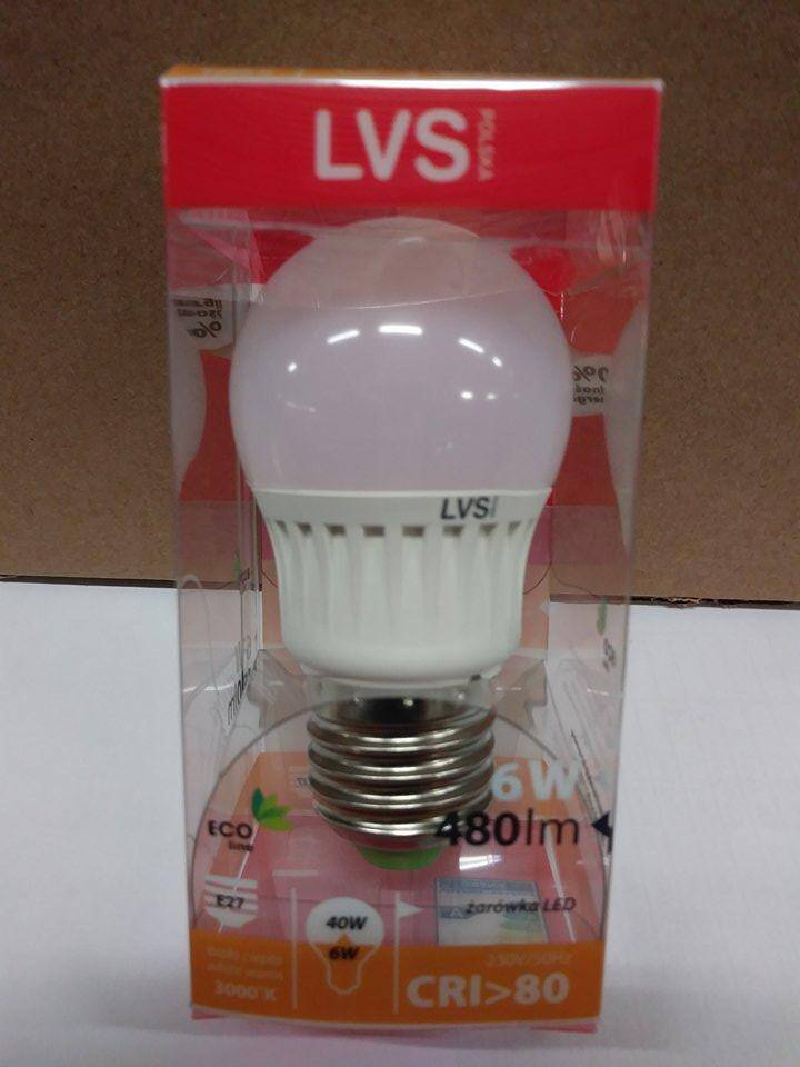 LAMPA LED SMD KULKA P45 6W 210 ST. E27 230V 3000K 480 lm (wycofany)