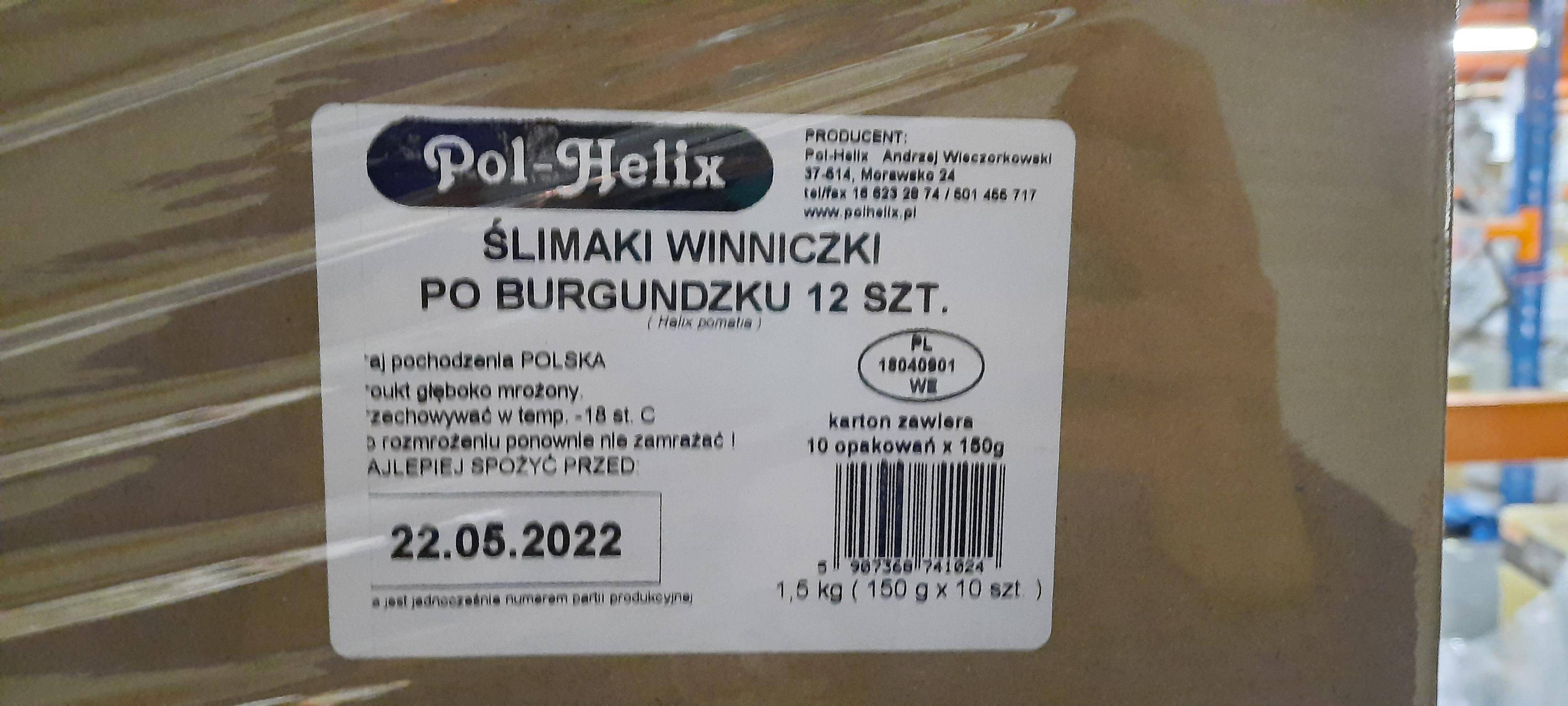 Ślimaki 12 szt po burgundzku 150g/10 Pol-Helix