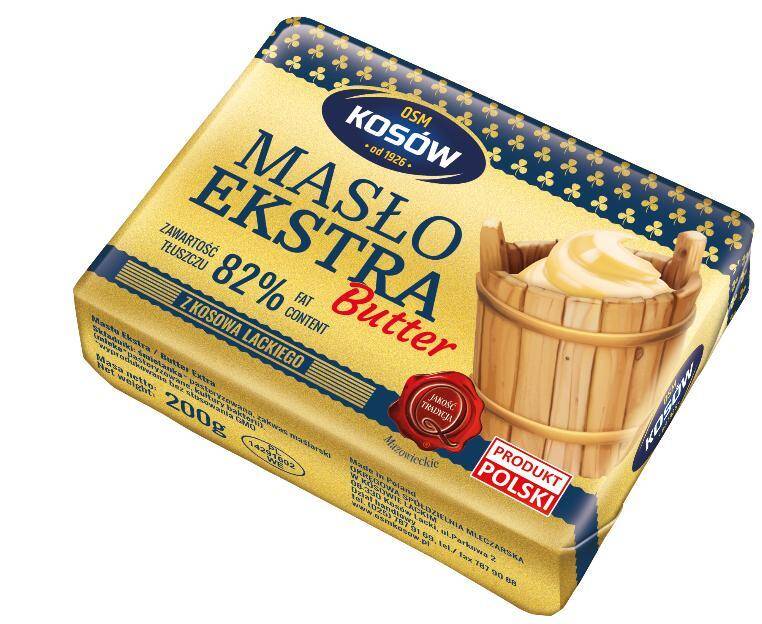 Masło Extra 82%tł, 200g/50 Kosów Lacki