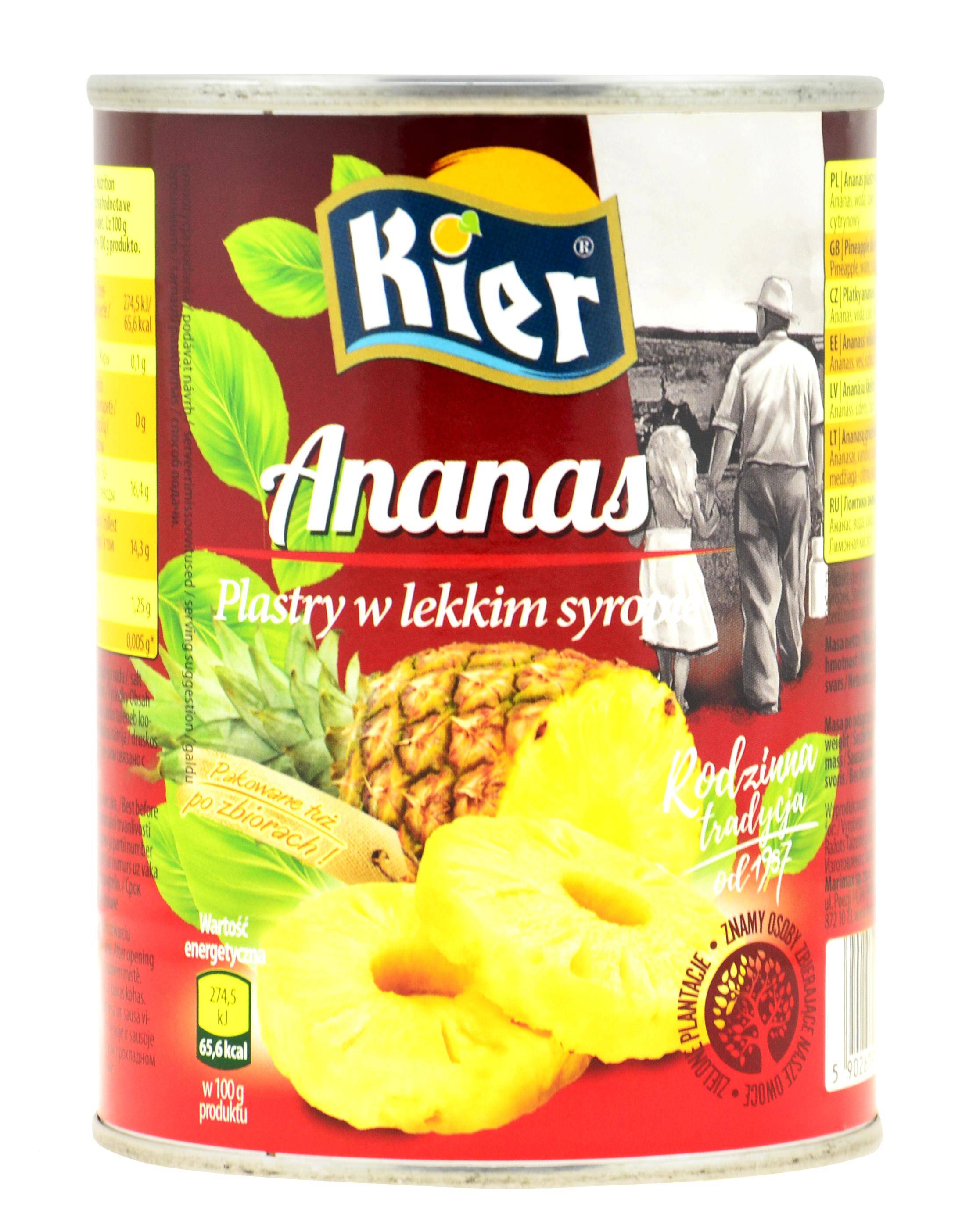 Ananas plastry 565g/24 Kier