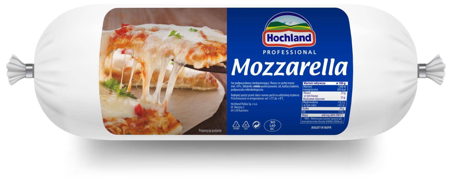 Ser Mozzarella Professional blok ok.2kg (4szt/krt) Hochland (Zdjęcie 1)