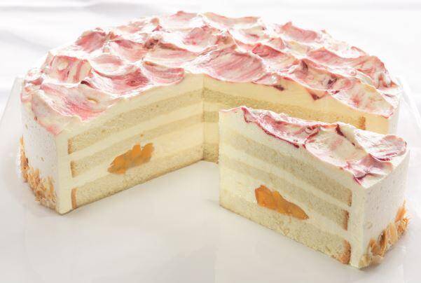 Ciasto Tort Melba z brzoskwiniami, mroż.1950g/4 Pfalzgraf 620