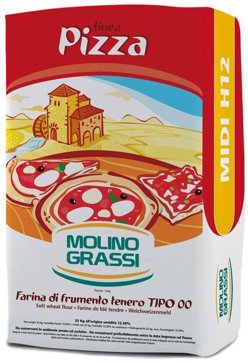 Mąka Pizza 00 Midi H12, 25kg Molino Grassi