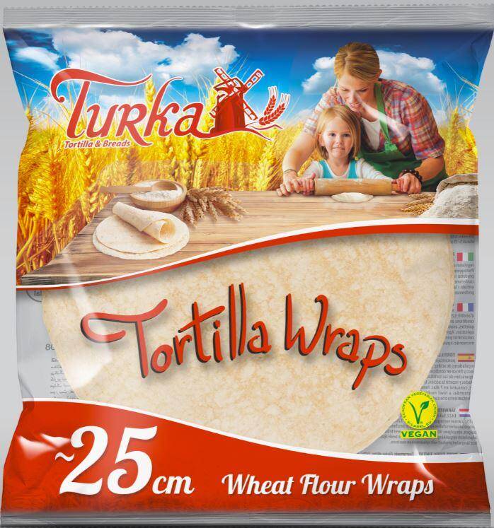 Tortilla Wraps pszenna 25cm, 60g, 18szt/6 Turka***