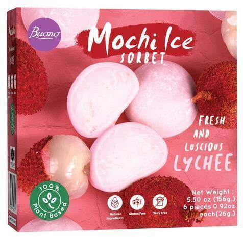 Lody Mochi Ice Sorbet Lychee (6x26g), 156g/12 Buono