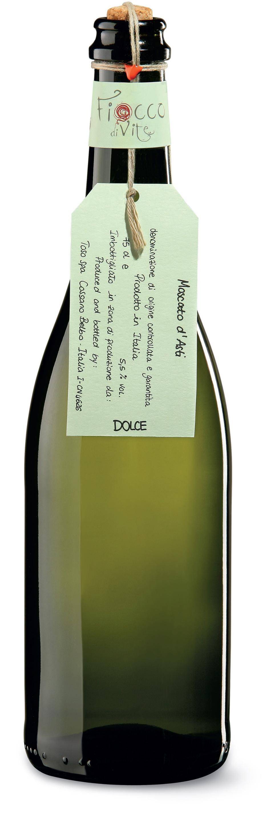 Wino włoskie Toso Fiocco Divite Moscato d'Asti DOCG frizzante 5,5% BPS MUS 750ml/6