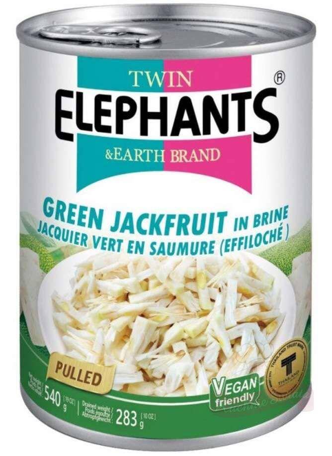 Jackfruit zielony krojony (pulled) w zalewie 540g/24 Twin Elephants e*