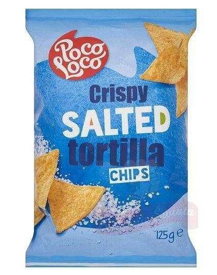 Tortilla chips natural.trójkąt Crispy Salted 125g/20 Poco Loco