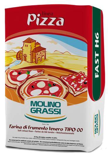 Mąka pszenna Pizza 00 Fast H6, 25kg Molino Grassi