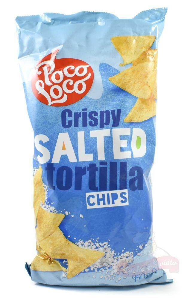 Tortilla chips natur.trójkąt Crispy Salted 450g/12 Poco Loco p