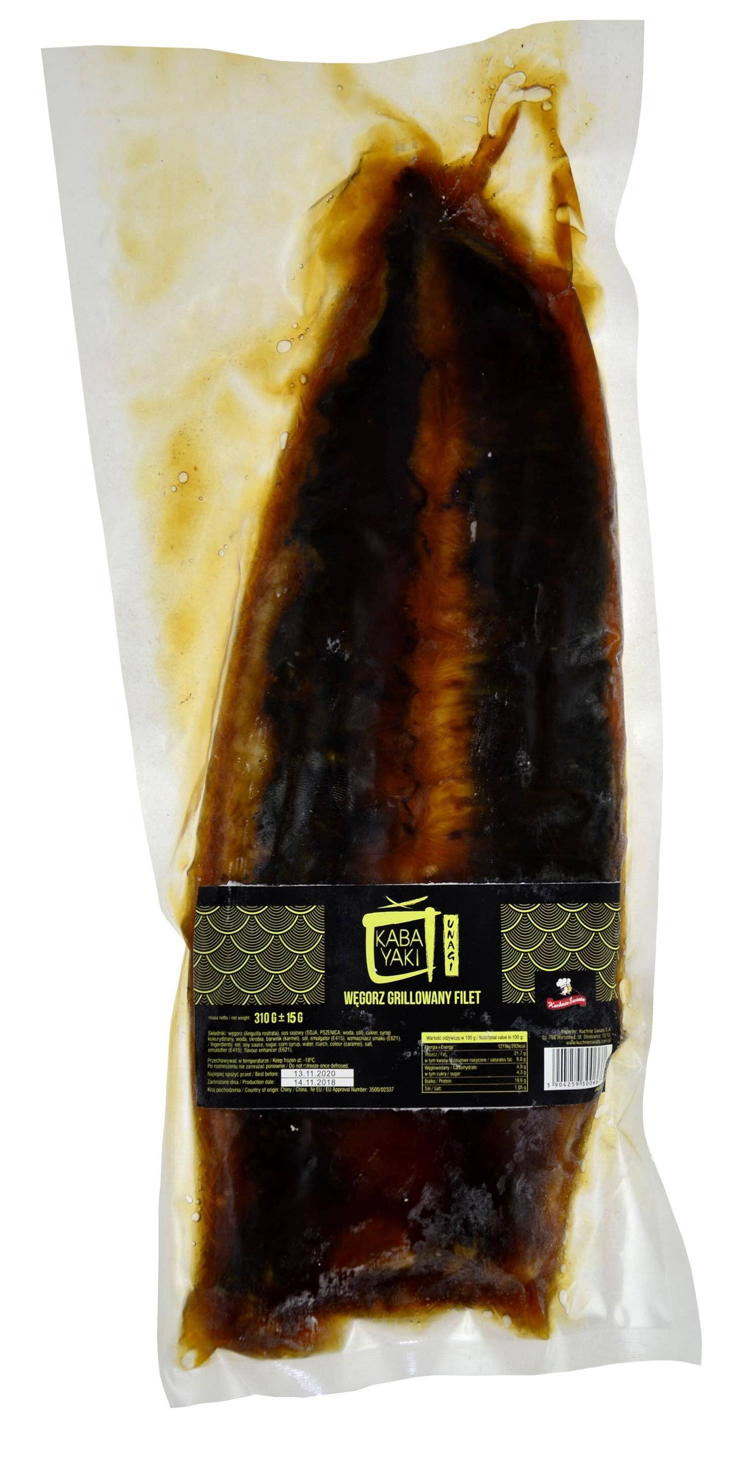 Węgorz Unagi Kabayaki filet (15oz) 411/446g, krt.5kg*2 K.Świata