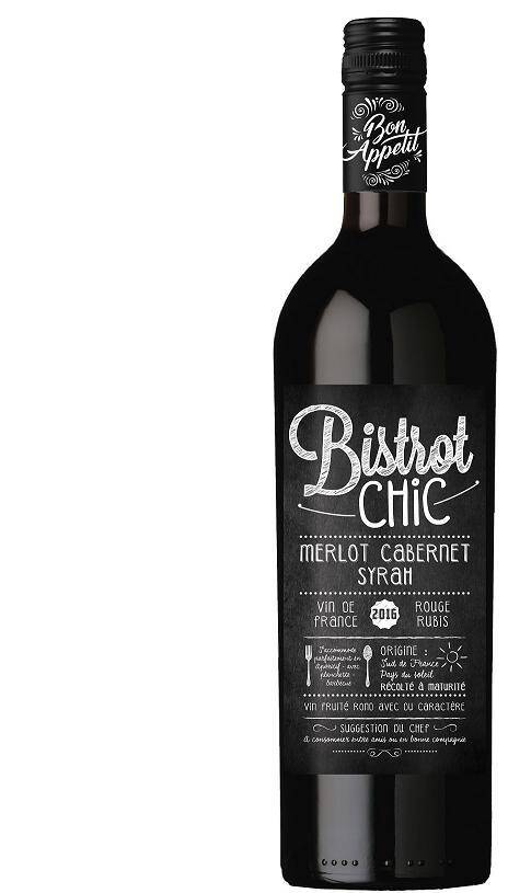 Wino fr. Bistrot Chic Merlot Cabernet Sauvignon Syrah 14% CPW 750ml/6