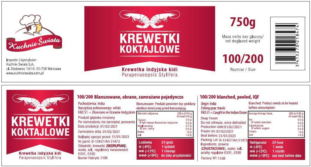 100/200 krew.koktajlowa kidi 750gr,1kg/10 Kuchnie Świata
