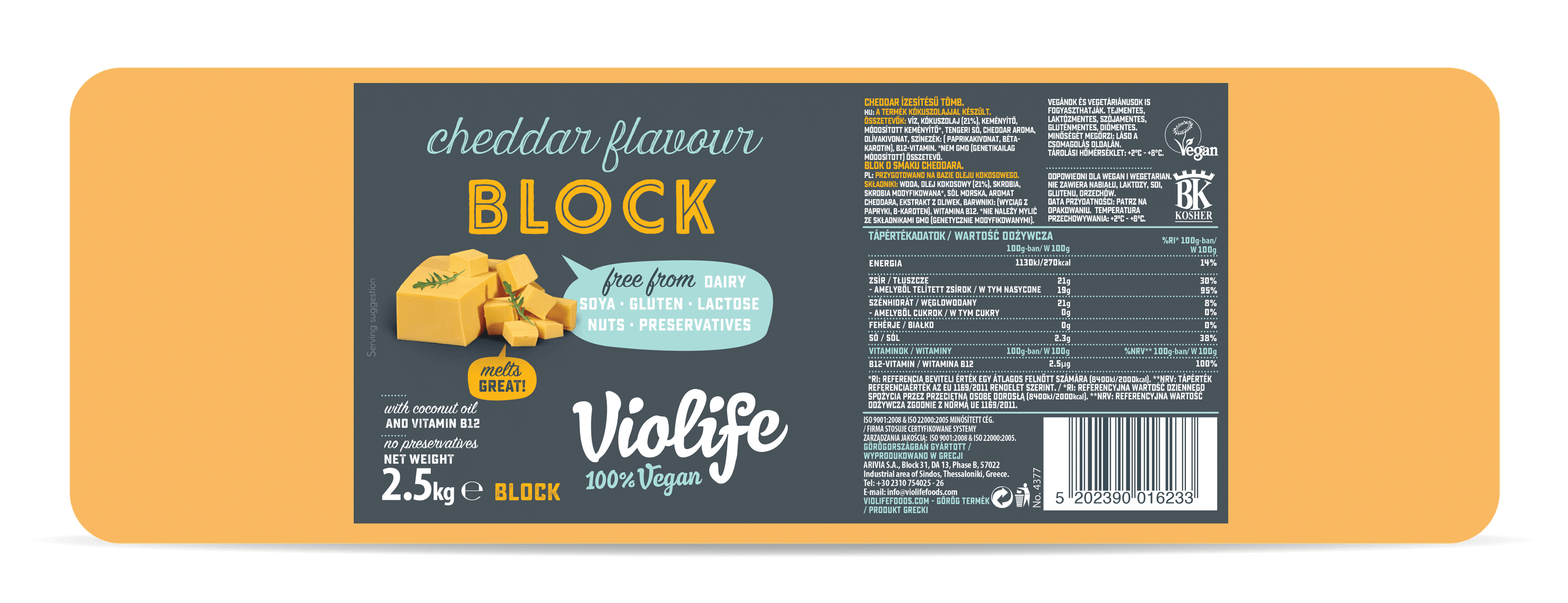 Violife Blok o smaku cheddar 2,5kg/5