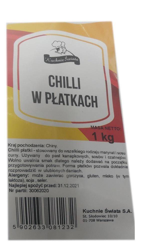 Chili w płatkach 1kg/10 K.Świata