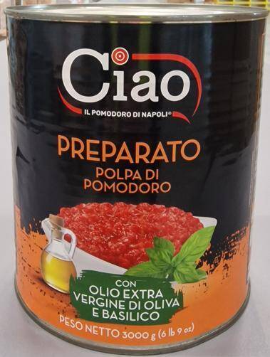 Pomidory Polpa drobno krojone z oliwą i bazylią 3kg/6 Ciao
