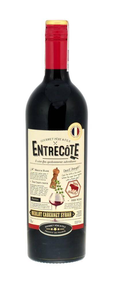 Wino fr. Entrecote Merlot Cabernet Sauvignon Syrah 13,5% CPW 750ml/6 e
