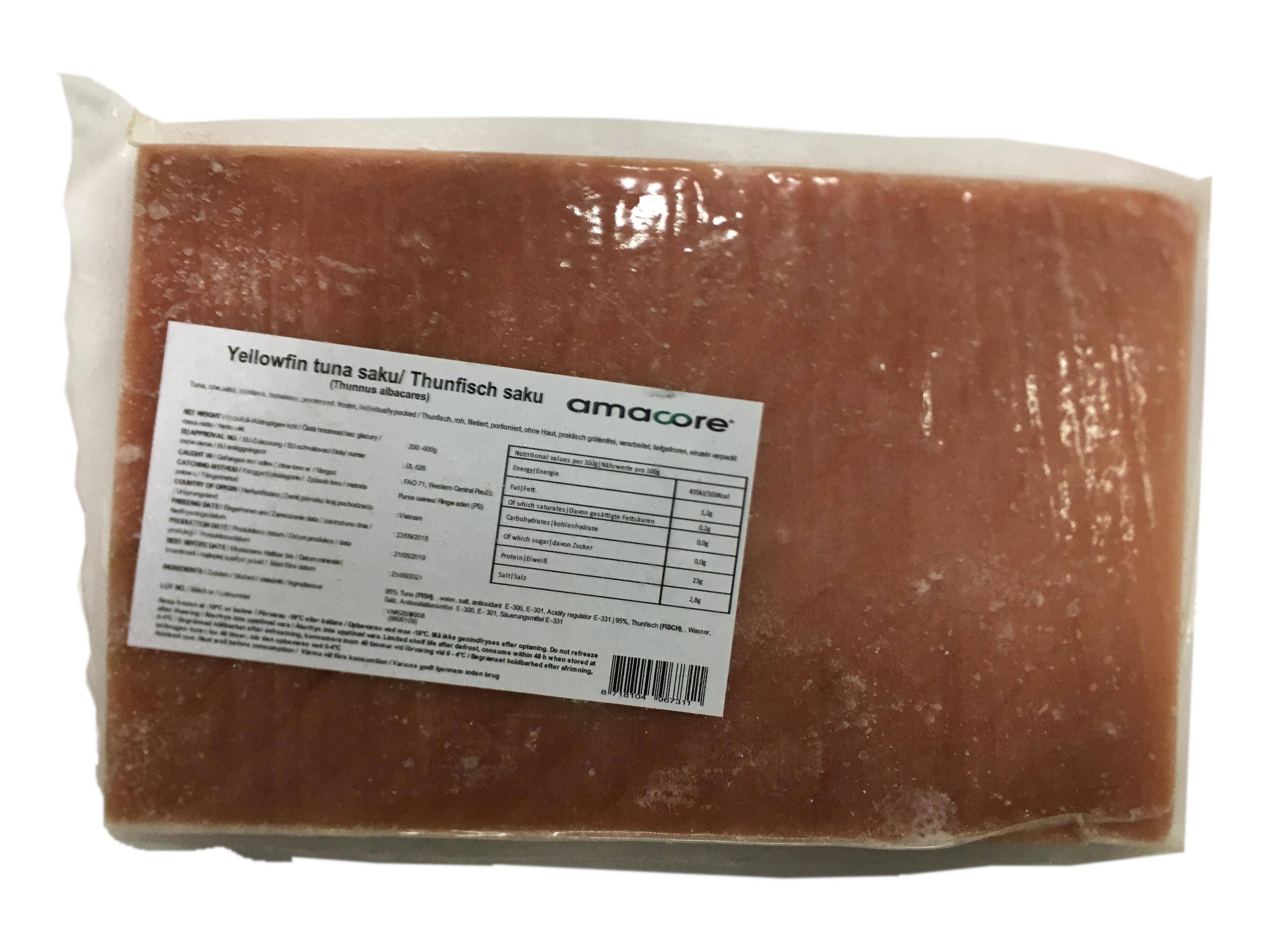 Tuńczyk sashimi blok Saku 200/600g (10kg/krt), kg