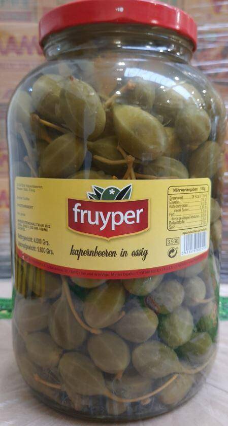 Kapary owoce z ogonkiem 1,8kg, w zalewie słoik 4kg/4 Fruyper
