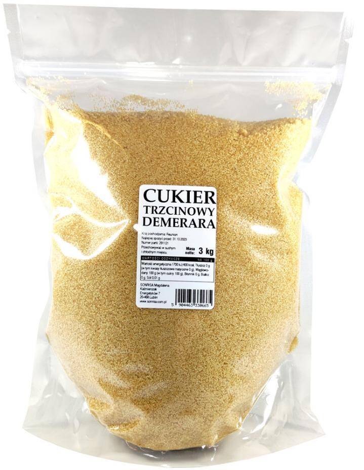 Cukier trzcinowy Demerara 3kg/7 Sonrisa